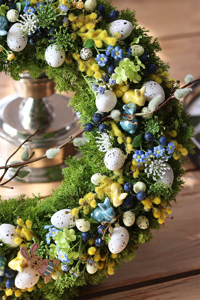 Eveline Easter, wianek wielkanocny z niezapominajkami