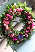 bogaty fioletowy wianek na drzwi, Clemence Hefri, śr.42cm 