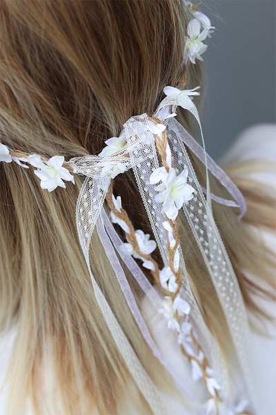 biały wianek komunijny