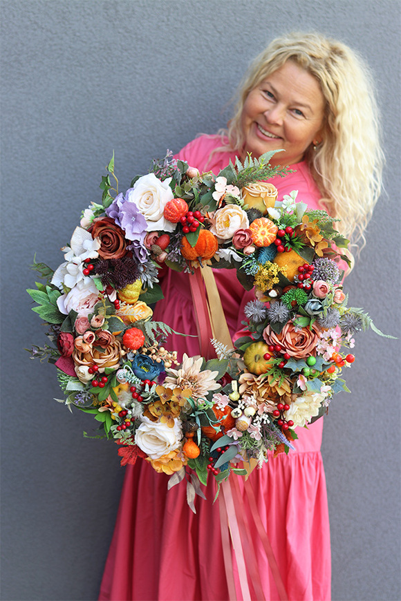 Jesienna Aria, jesienny wianek z owocami