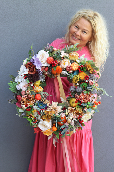 Jesienna Aria, jesienny wianek z owocami