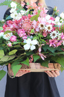 Neore, komplet dekoracji nagrobnych, bukiet + wiązanka