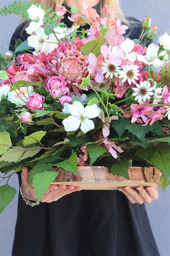 Neore, komplet dekoracji nagrobnych, bukiet + wiązanka