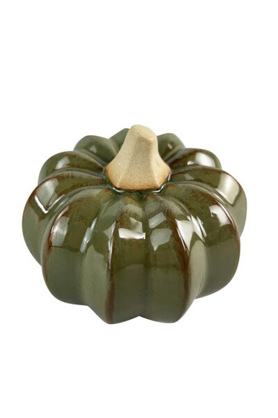 ceramiczna dynia Pumpkin B, kolor zielony, wym. 9x9x7cm