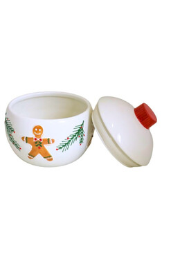 Homemade XMAS, ręcznie malowany pojemnik na ciastka G, wym.16x16cm