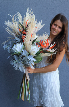 Boho Garden, bukiet do wazonu ze strelicją, wys.100cm