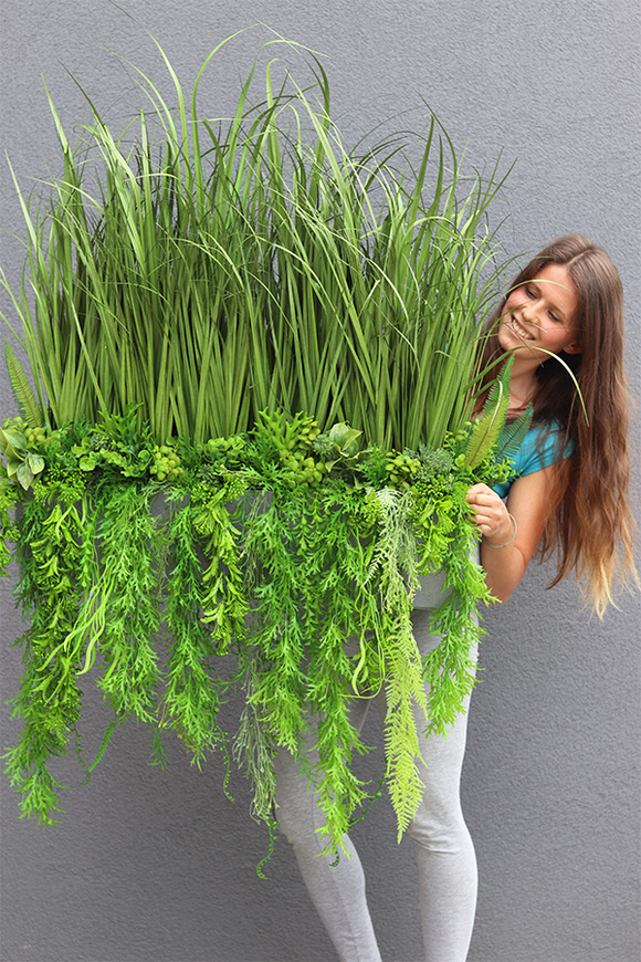 Balconera Agneso 2, ekskluzywna kompozycja z trawami w donicy, wys.70cm