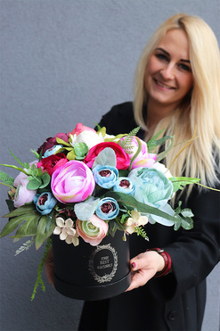 Caryca Helina, czarny flowerbox, wys.36cm 