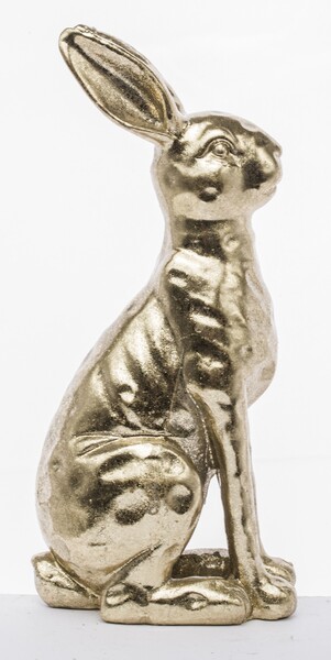 Wielkanocny Zając, złota figurka, wys.20cm