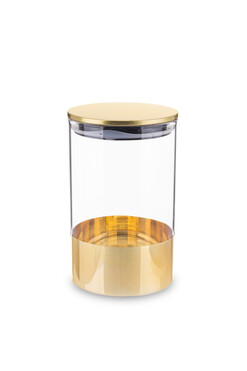 Marie Gold B, dekoracyjny pojemnik z pokrywką, wym.16.5x10cm 