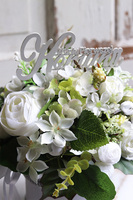 biały flowerbox komunijny, Terfe, wys.23cm 