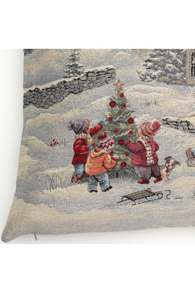 Zimowa Zabawa, poszewka gobelinowa dwustronna