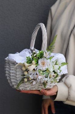 Bunny Helie, dekorowany koszyczek wielkanocny, wys.27cm