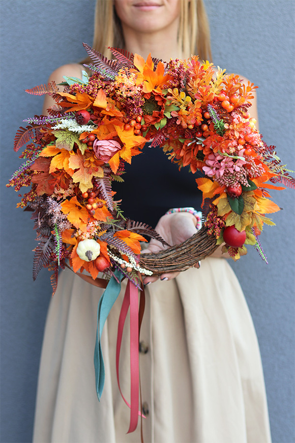 Sophie, asymetryczny jesienny wianek