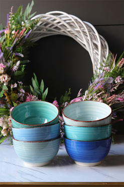 Blue Line, miski do zupy, kpl.6szt, śr.14cm