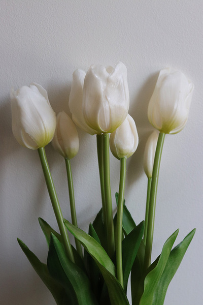April Nova, bukiet tulipan silikonowy Biały