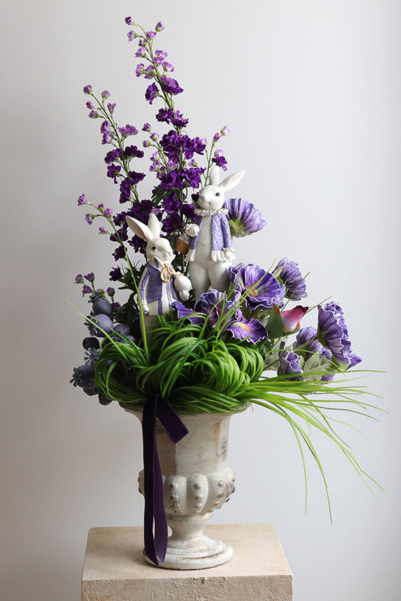 Violette, elegancka kompozycja wiosenna, wym.80x38x32cm