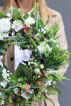 Murcia, biały wianek na drzwi, śr.43cm 