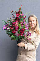 Retro Flowers, bukiet nagrobny we wkładzie