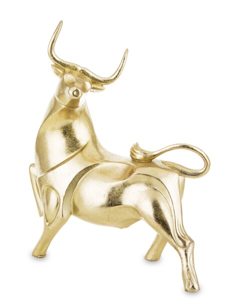 Byk Gold C, figurka złota, wym.37x33x10cm