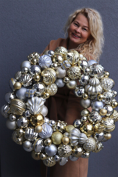 wianek bożonarodzeniowy Bombki Maxi Gold