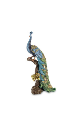 Peacock Green A, figurka pawia, wym.29x10x14cm 