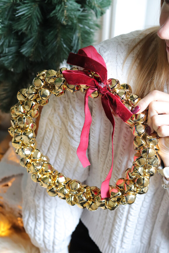 Złote Dzwoneczki, świąteczny wianek do powieszenia