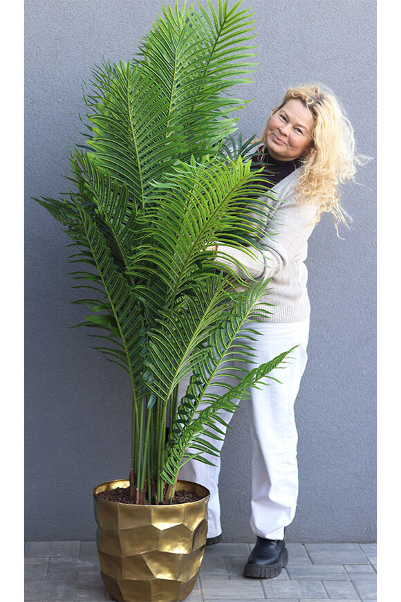Palma Areca Deluxe, wysokiej jakości sztuczna palma w metalowej donicy