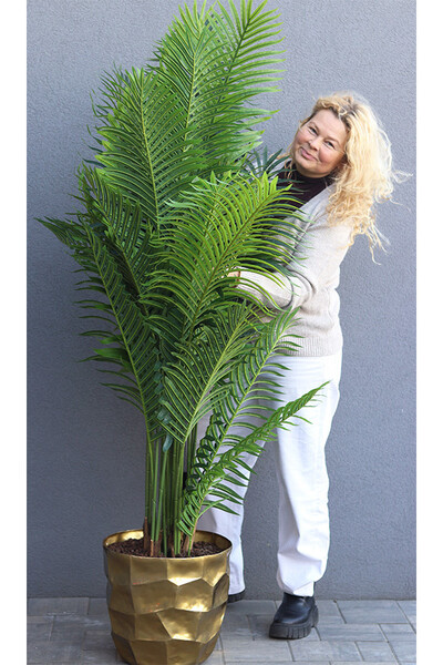 Palma Areca Deluxe, wysokiej jakości sztuczna palma w metalowej donicy