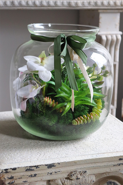 Forresti Glasso, kompozycja w słoju Sukulenty, wym.27cm 