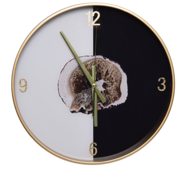 Amethyst, elegancki wiszący zegar w złotej ramie, wym.37x37x4.3cm