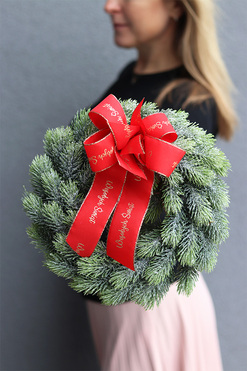 Frozen Christmas Mini, B, świąteczny wianek z kokardą, śr.26cm