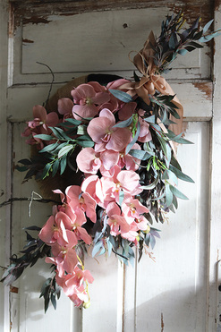 Elanea Orchid Juta, efektowny wianek na drzwi, wym.53x90cm