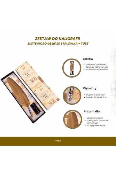 Wirtuoz, zestaw do kaligrafii z gęsim piórem	