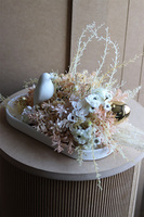 Boho Easter, stroik wielkanocny z ptaszkiem