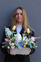 Easter Egg Concrete, stroik wielkanocny z zajączkiem