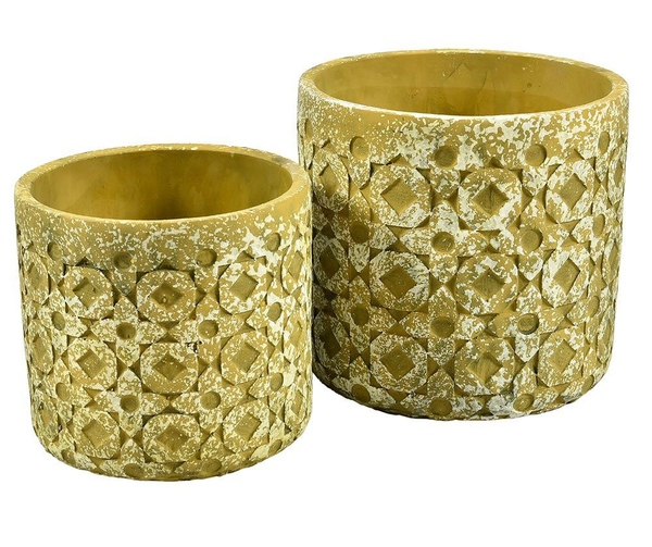 Boho 1B, osłonka prosta doniczka, żółta