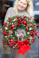 Holly Jolly Christmas, świąteczny wianek na drzwi