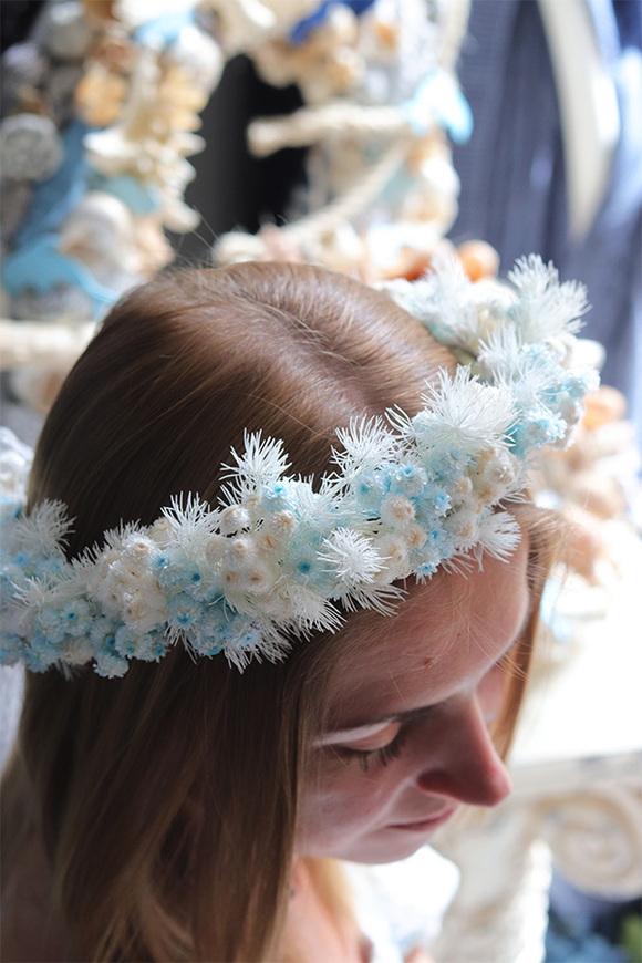 Nereida wianek na głowę z roślin stabilizowanych rozmiar uniwersalny Kolekcja Morskie Opowieści