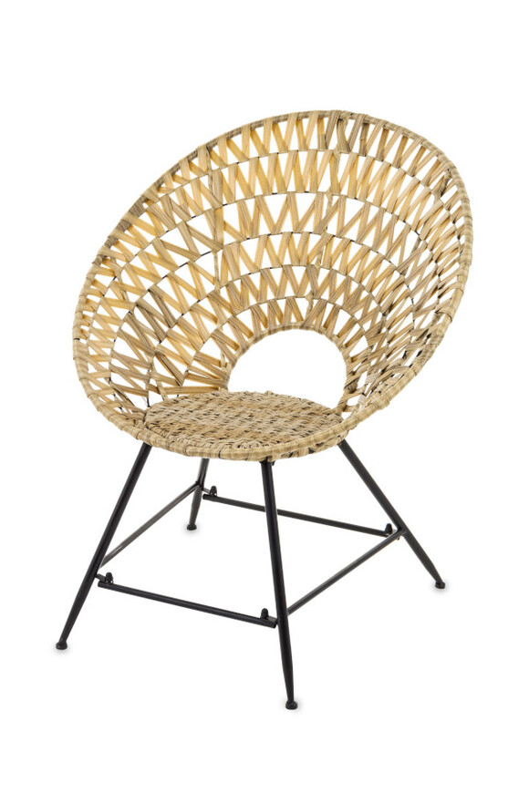 Boho Style, eleganckie krzesło z trzciny