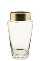 golden line szklany wazon ze złotym mankietem