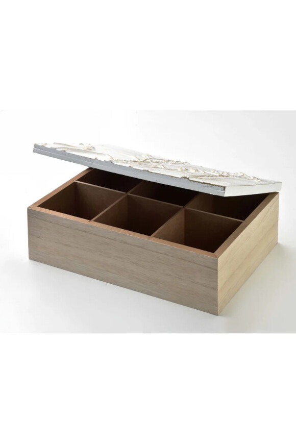 Vintage, pudełko na herbatę z przegródkami