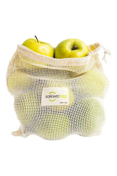 Sakwa Bag lniany worek na warzywa owoce ze ściągaczem