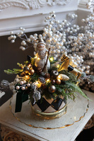 Snowman Pierrot, świąteczny stroik w bębenku LED