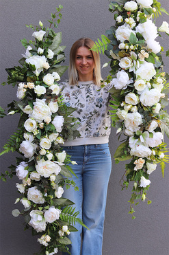 Malediwy White 2, stylowa girlanda ze sztucznych kwiatów, dł.150cm 