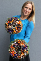 Grace, bożonarodzeniowy wianek z pomarańczami, kpl.2szt 