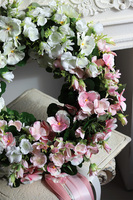 Bratki Biało-Różowe, wianek dekoracyjny na drzwi