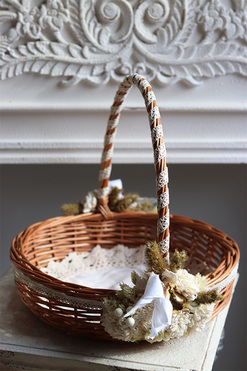 Netra, dwustronnie dekorowany koszyczek wielkanocny z serwetką, wys.35cm  