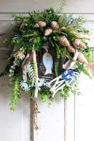 marynistyczny wianek z zawieszką, Rybka, śr.34cm