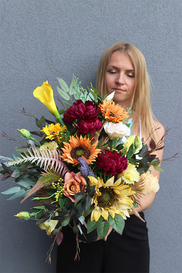 Miodowe Dni Premium, jesienny bukiet nagrobny we wkładzie